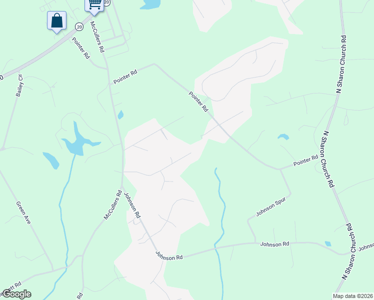 map of restaurants, bars, coffee shops, grocery stores, and more near 3625 Cobblestone Drive in Loganville