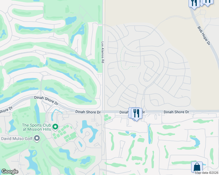 map of restaurants, bars, coffee shops, grocery stores, and more near 33 Chianti in Rancho Mirage