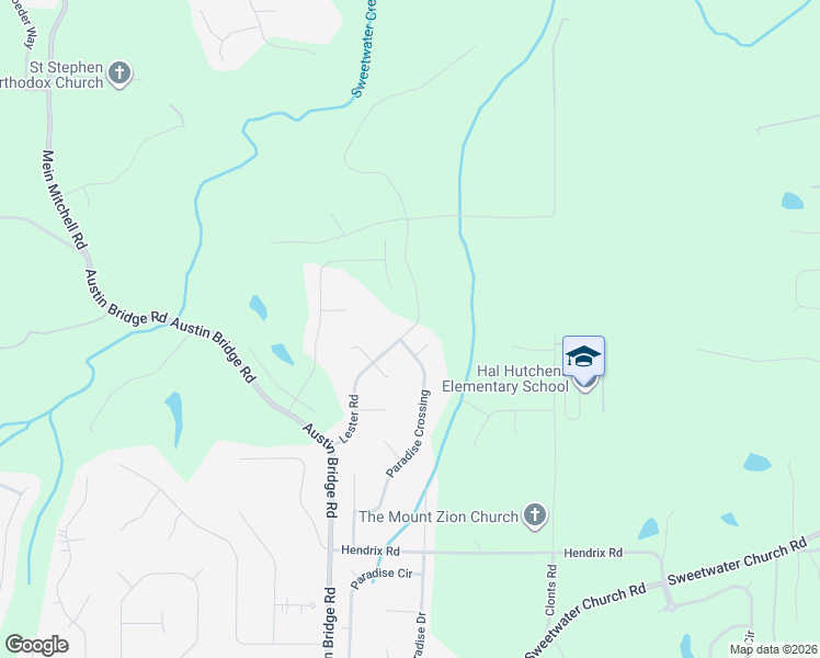 map of restaurants, bars, coffee shops, grocery stores, and more near 325 Lester Rd in Douglasville