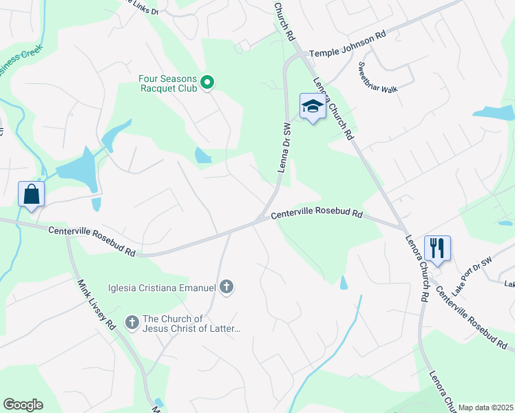 map of restaurants, bars, coffee shops, grocery stores, and more near 3865 Cannonwolde Drive in Snellville
