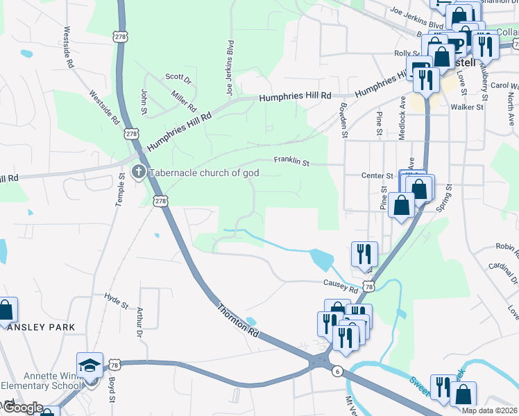 map of restaurants, bars, coffee shops, grocery stores, and more near 2095 Stonebrook Drive in Austell