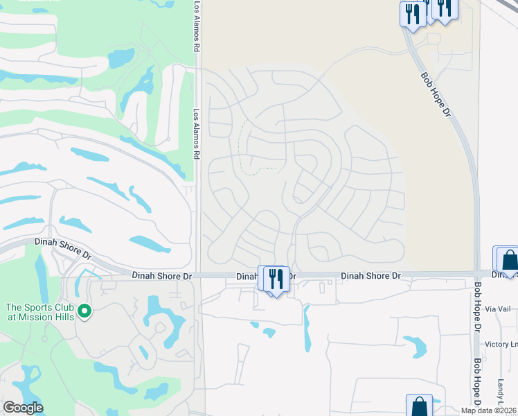 map of restaurants, bars, coffee shops, grocery stores, and more near 18 Merlot in Rancho Mirage