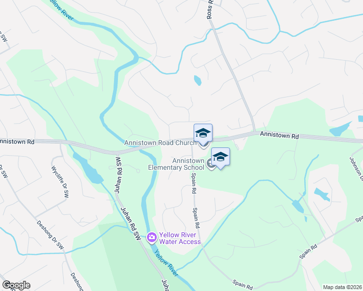 map of restaurants, bars, coffee shops, grocery stores, and more near 4615 Annistown Road in Snellville