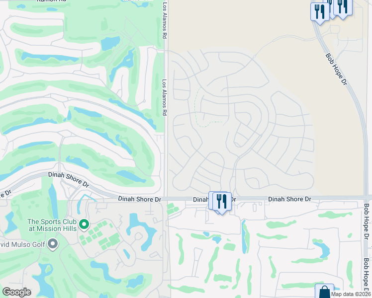map of restaurants, bars, coffee shops, grocery stores, and more near 28 Bordeaux in Rancho Mirage