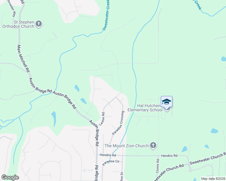 map of restaurants, bars, coffee shops, grocery stores, and more near 325 Lester Road in Douglasville