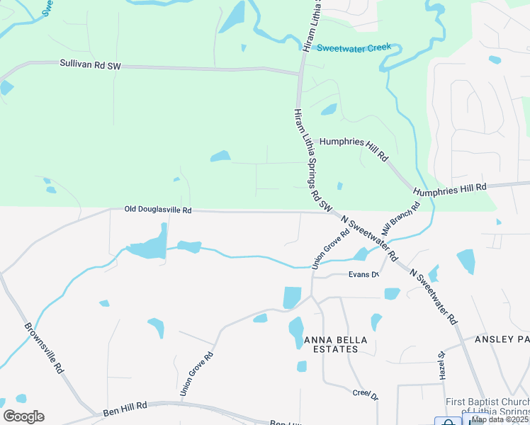 map of restaurants, bars, coffee shops, grocery stores, and more near 4012 Old Douglasville Road in Lithia Springs