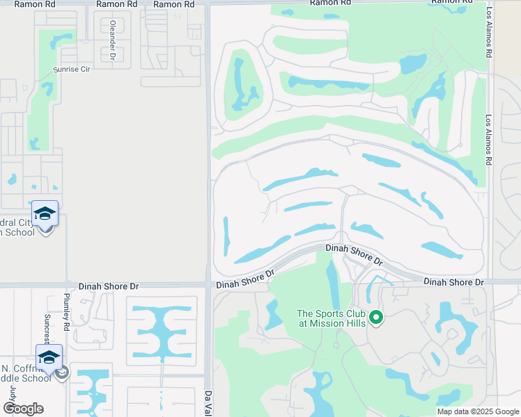 map of restaurants, bars, coffee shops, grocery stores, and more near 66 Royal Saint Georges Way in Rancho Mirage