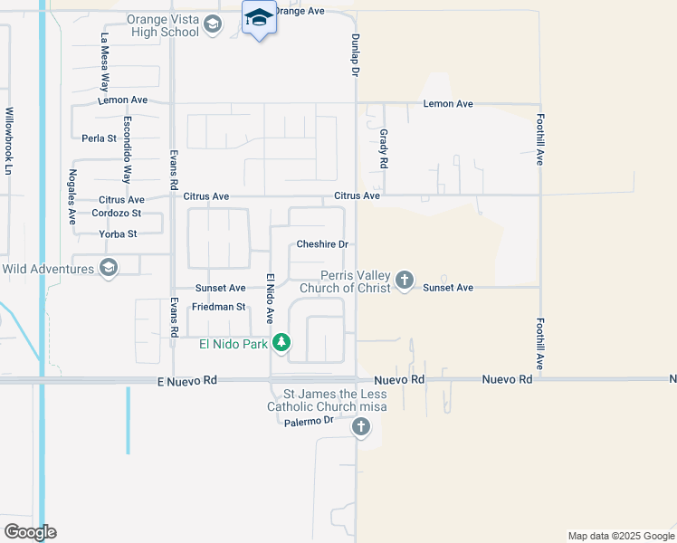 map of restaurants, bars, coffee shops, grocery stores, and more near 1818 Bankstown Way in Perris