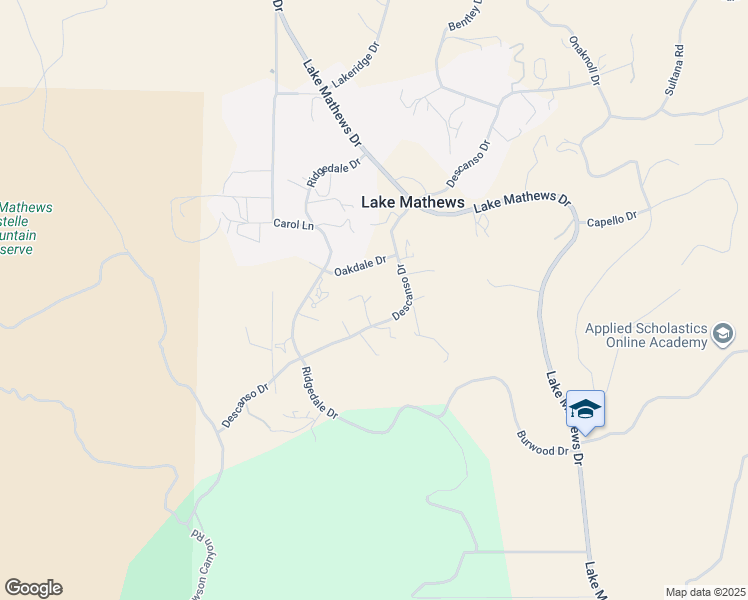 map of restaurants, bars, coffee shops, grocery stores, and more near 14160 Descanso Drive in Perris