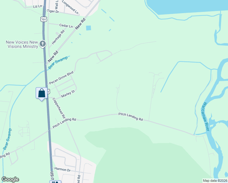 map of restaurants, bars, coffee shops, grocery stores, and more near 3572 Steamer Trace Road in Conway