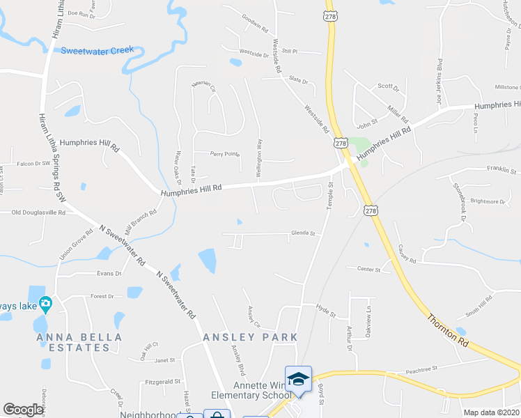 map of restaurants, bars, coffee shops, grocery stores, and more near 6509 Jackie Lane in Austell