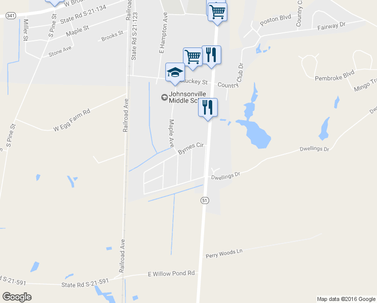 map of restaurants, bars, coffee shops, grocery stores, and more near 515 Hickory Avenue in Johnsonville