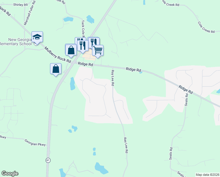 map of restaurants, bars, coffee shops, grocery stores, and more near 410 Summer Ridge Drive in Villa Rica