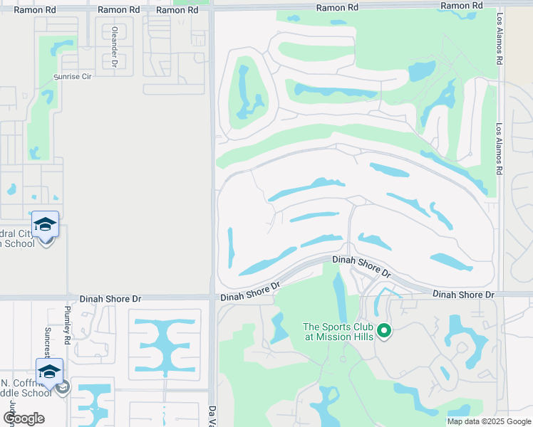 map of restaurants, bars, coffee shops, grocery stores, and more near 66 Royal Saint Georges Way in Rancho Mirage