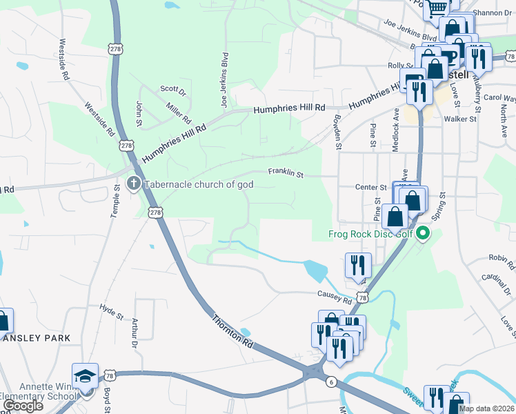 map of restaurants, bars, coffee shops, grocery stores, and more near 2115 Stonebrook Drive in Austell