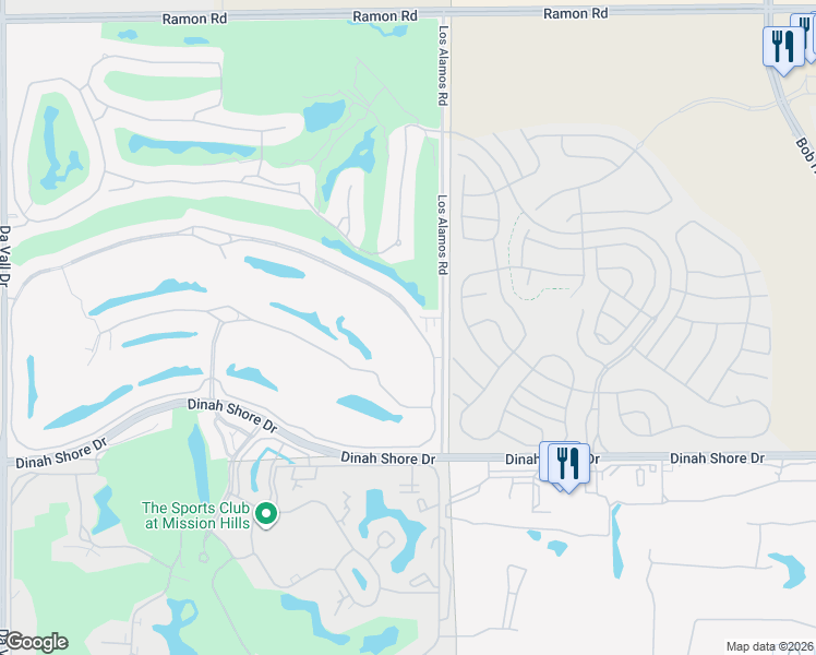 map of restaurants, bars, coffee shops, grocery stores, and more near 190 Loch Lomond Road in Rancho Mirage