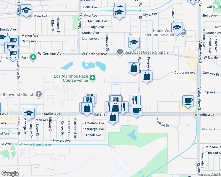 map of restaurants, bars, coffee shops, grocery stores, and more near 10319 Triple Crown Lane in Cypress