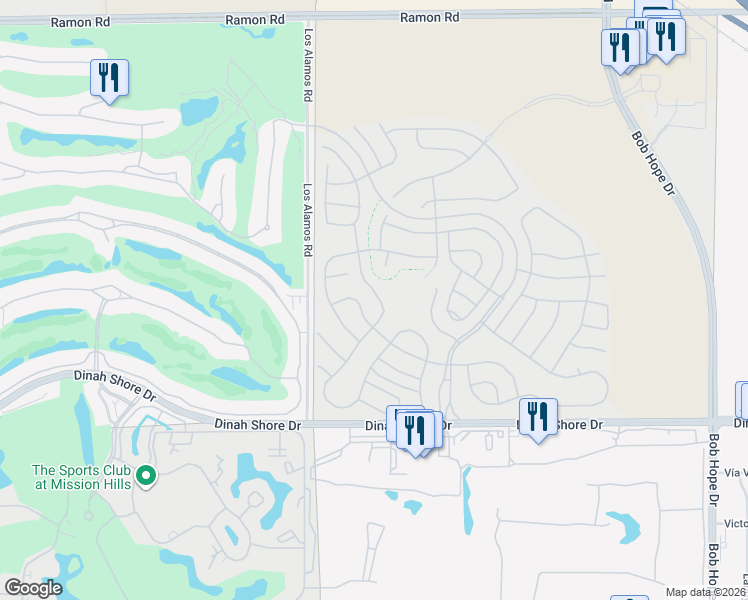 map of restaurants, bars, coffee shops, grocery stores, and more near 28 Bordeaux in Rancho Mirage