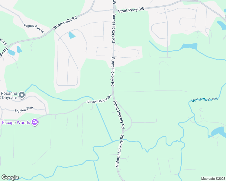 map of restaurants, bars, coffee shops, grocery stores, and more near 1284 Sleepy Hollow Road in Powder Springs