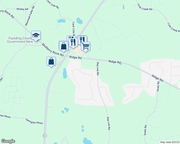 map of restaurants, bars, coffee shops, grocery stores, and more near 19 Thimblemill Court in Villa Rica