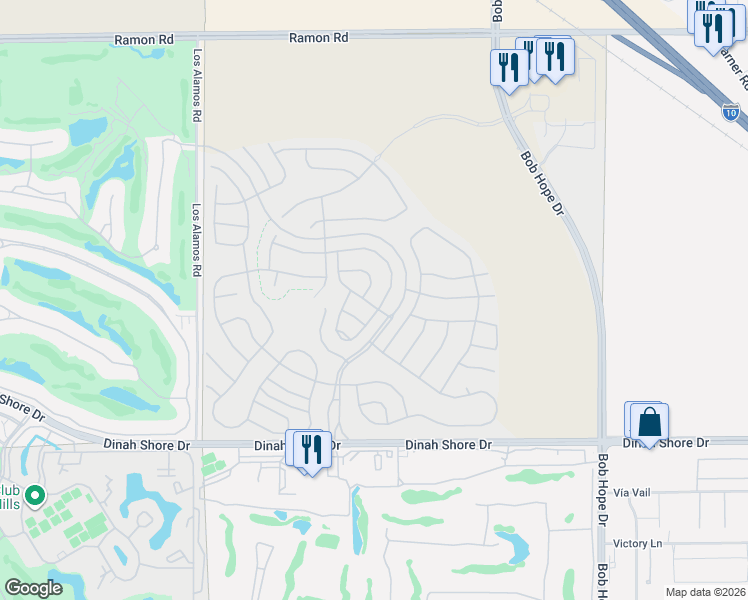 map of restaurants, bars, coffee shops, grocery stores, and more near 81 Claret in Rancho Mirage