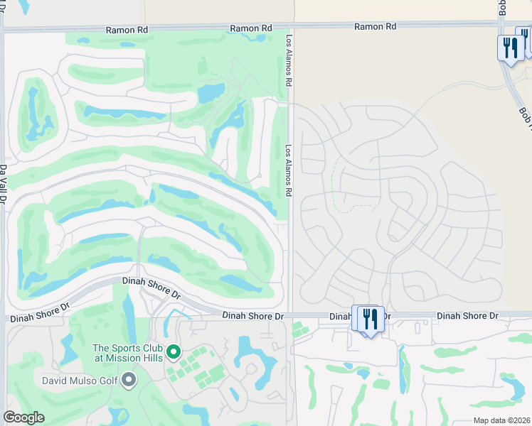 map of restaurants, bars, coffee shops, grocery stores, and more near 201 Loch Lomond Road in Rancho Mirage