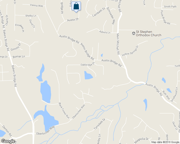 map of restaurants, bars, coffee shops, grocery stores, and more near 72 Oakbrook Lane in Douglasville