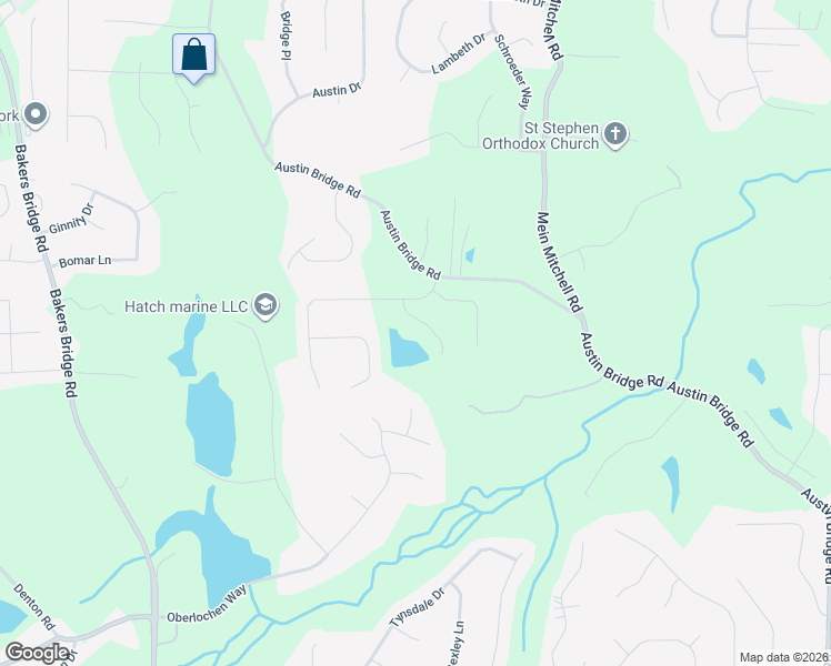 map of restaurants, bars, coffee shops, grocery stores, and more near 72 Oakbrook Lane in Douglasville
