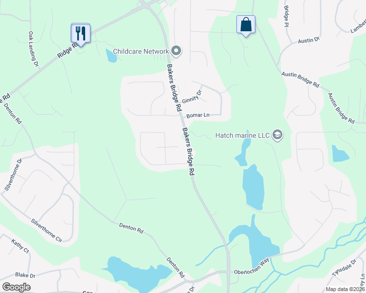 map of restaurants, bars, coffee shops, grocery stores, and more near 74 Bridge Drive in Douglasville