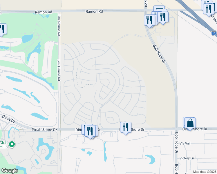 map of restaurants, bars, coffee shops, grocery stores, and more near 30 Malbec in Rancho Mirage