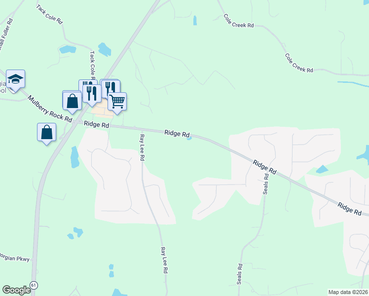 map of restaurants, bars, coffee shops, grocery stores, and more near 582 Ridge Road in Dallas