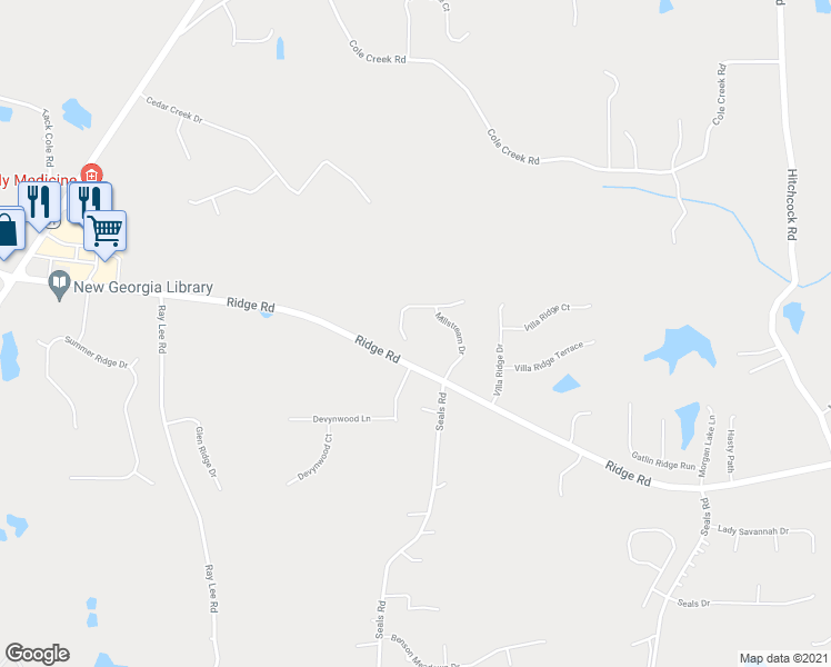 map of restaurants, bars, coffee shops, grocery stores, and more near 147 Walnut Creek Lane in Dallas