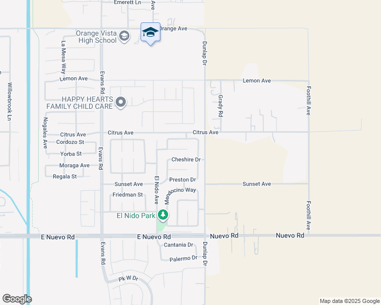 map of restaurants, bars, coffee shops, grocery stores, and more near 1547 Adderstone Way in Perris