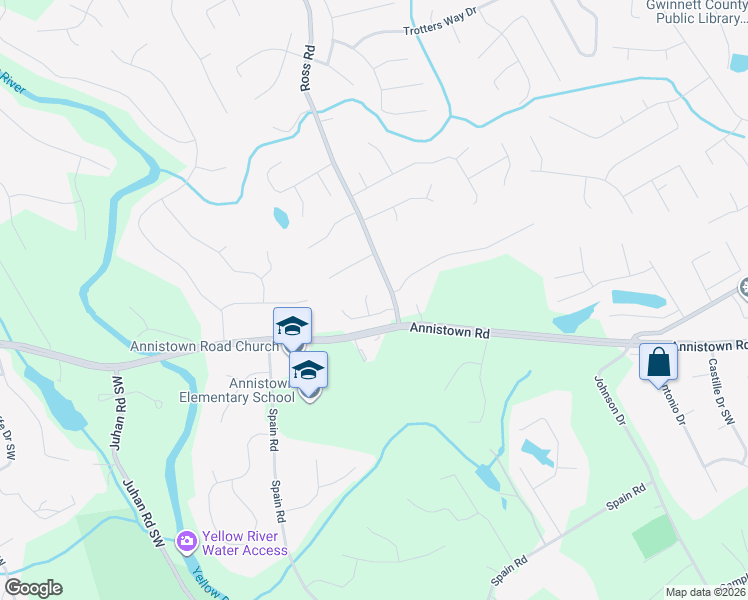 map of restaurants, bars, coffee shops, grocery stores, and more near 3102 Madison Run Cove in Snellville