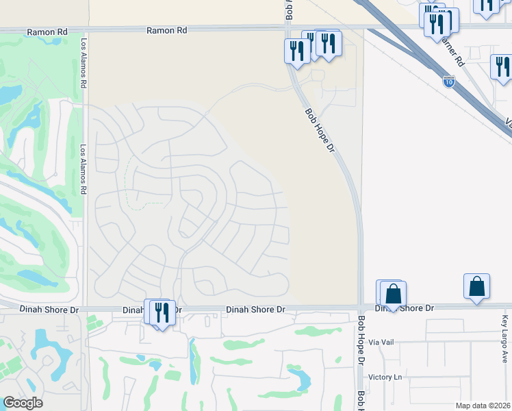 map of restaurants, bars, coffee shops, grocery stores, and more near 107 Prosecco in Rancho Mirage