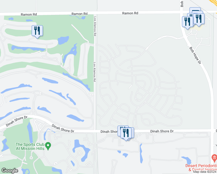 map of restaurants, bars, coffee shops, grocery stores, and more near 25 Barolo in Rancho Mirage