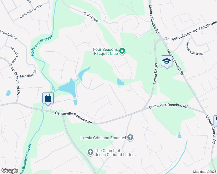 map of restaurants, bars, coffee shops, grocery stores, and more near 3693 White Pine Road in Snellville