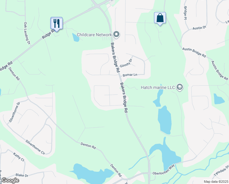 map of restaurants, bars, coffee shops, grocery stores, and more near 43 Bridge Drive in Douglasville