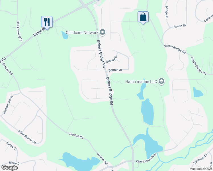 map of restaurants, bars, coffee shops, grocery stores, and more near 67 Bridge Drive in Douglasville