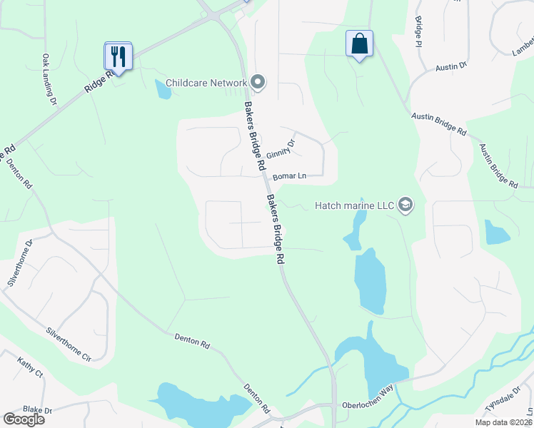 map of restaurants, bars, coffee shops, grocery stores, and more near 67 Bridge Drive in Douglasville