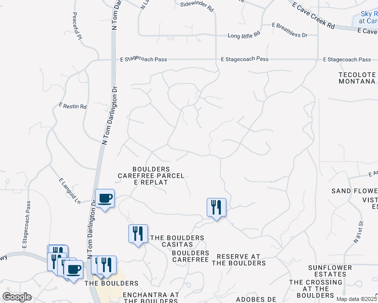 map of restaurants, bars, coffee shops, grocery stores, and more near 1505 Indian Rock Road in Scottsdale
