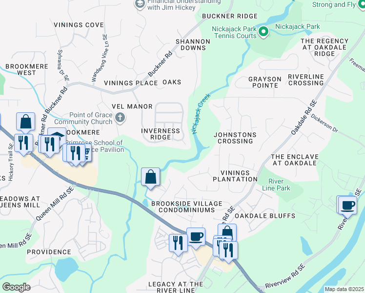 map of restaurants, bars, coffee shops, grocery stores, and more near 6002 Carlow Court Southeast in Mableton