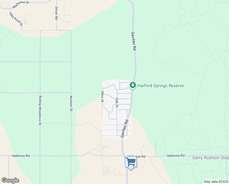 map of restaurants, bars, coffee shops, grocery stores, and more near 21491 Oak Street in Perris