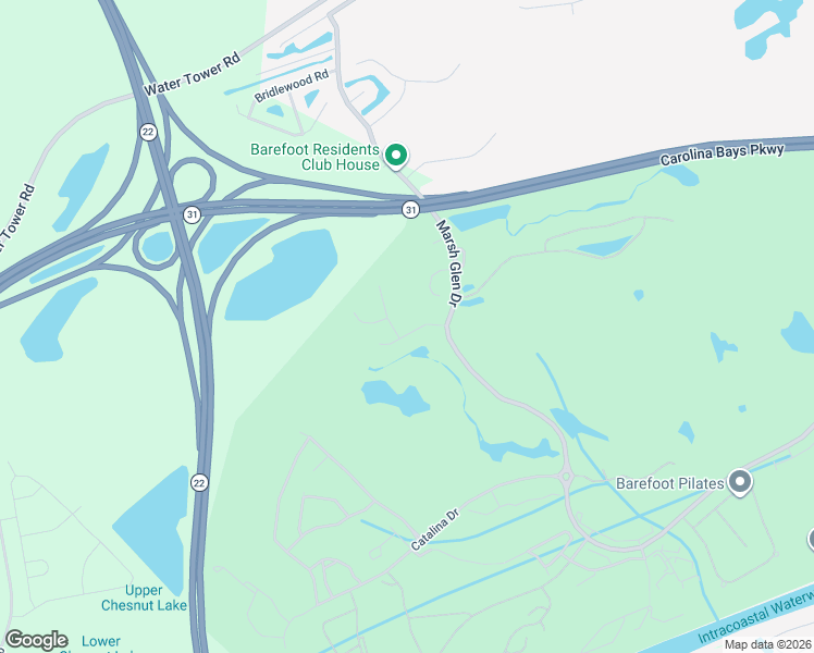 map of restaurants, bars, coffee shops, grocery stores, and more near 5813 Long Creek Road in North Myrtle Beach