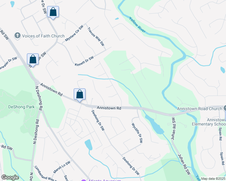 map of restaurants, bars, coffee shops, grocery stores, and more near 2923 Bicentennial Drive Southwest in Stone Mountain