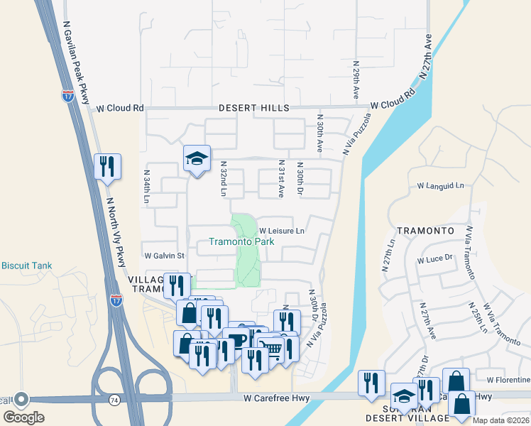 map of restaurants, bars, coffee shops, grocery stores, and more near 3110 West Eagle Claw Drive in Phoenix