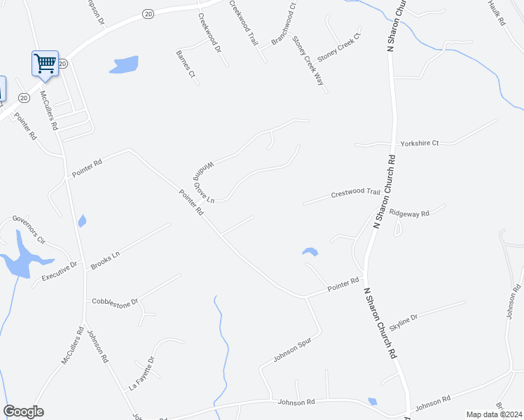 map of restaurants, bars, coffee shops, grocery stores, and more near 4675 Rock Springs Court in Loganville