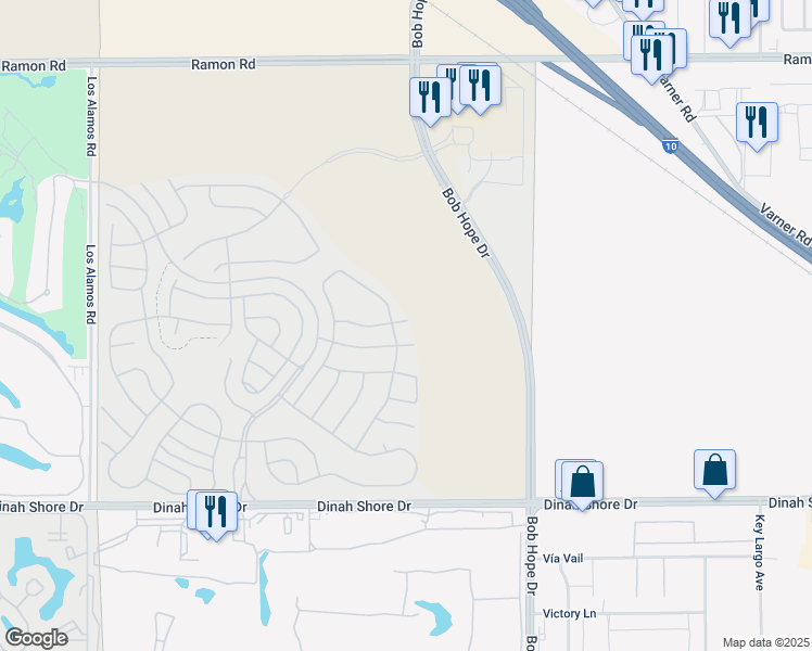 map of restaurants, bars, coffee shops, grocery stores, and more near 35 Semillon in Rancho Mirage