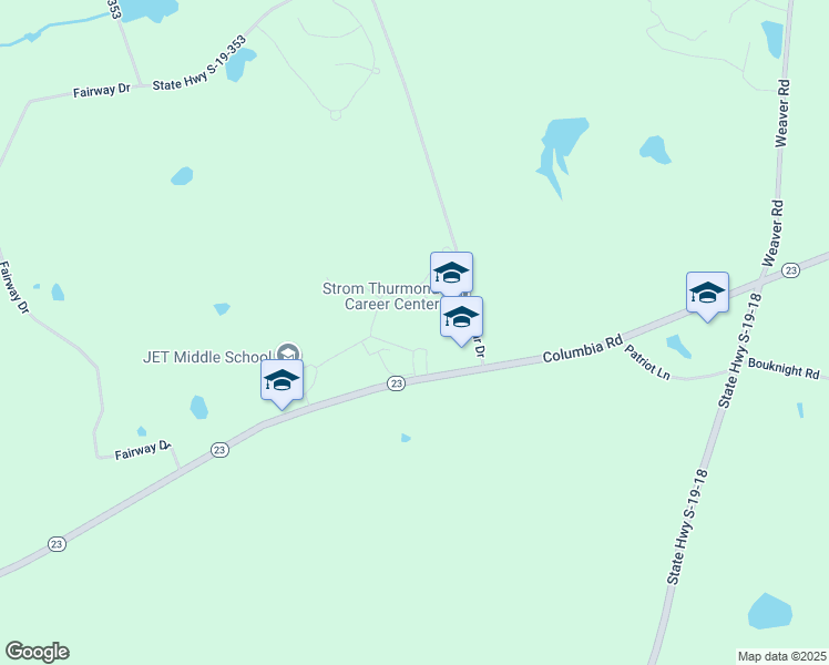 map of restaurants, bars, coffee shops, grocery stores, and more near 1131 Columbia Road in Johnston