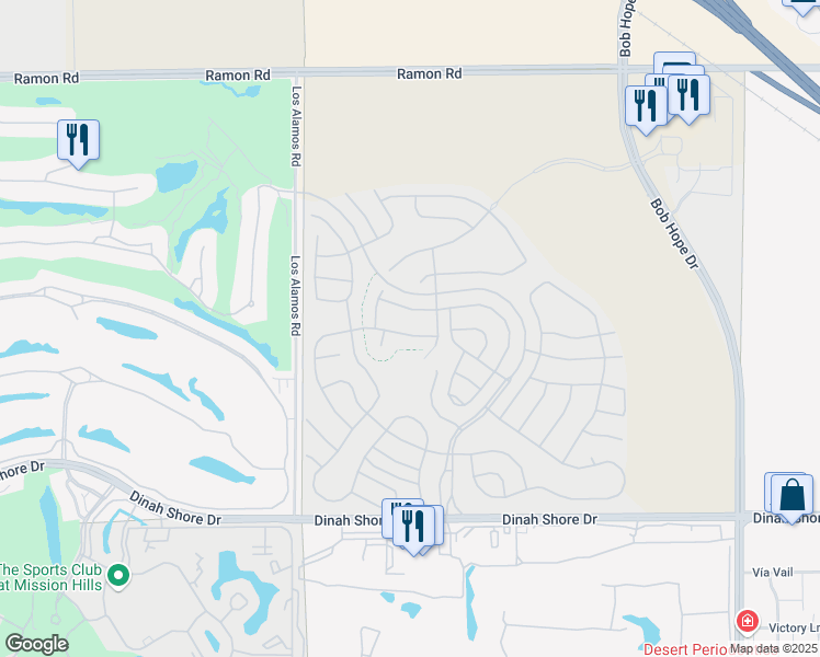 map of restaurants, bars, coffee shops, grocery stores, and more near 78 Burgundy in Rancho Mirage